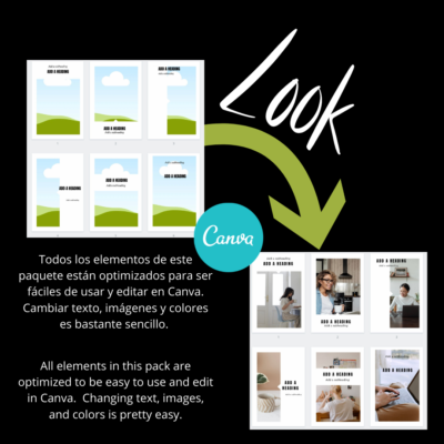 12 Publicaciones de Pinterest editables en Canva