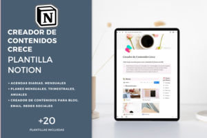plantilla notion: creador de contenidos crece