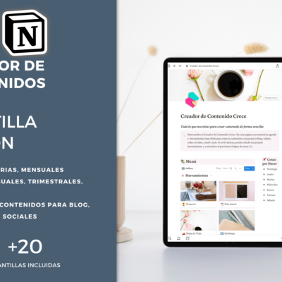plantilla notion: creador de contenidos crece