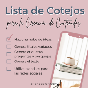 Lista de Cotejos para crear contenidos